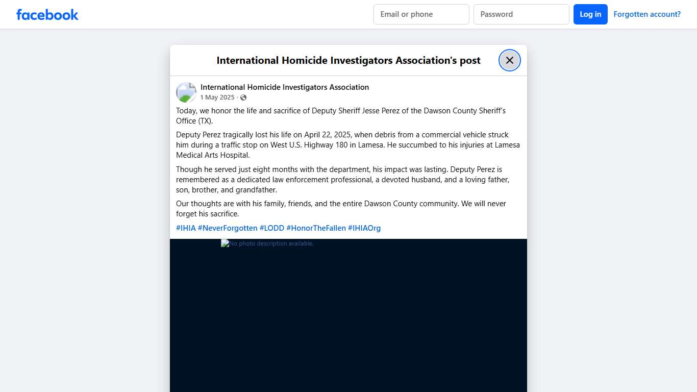 Today,... - International Homicide Investigators Association | Facebook