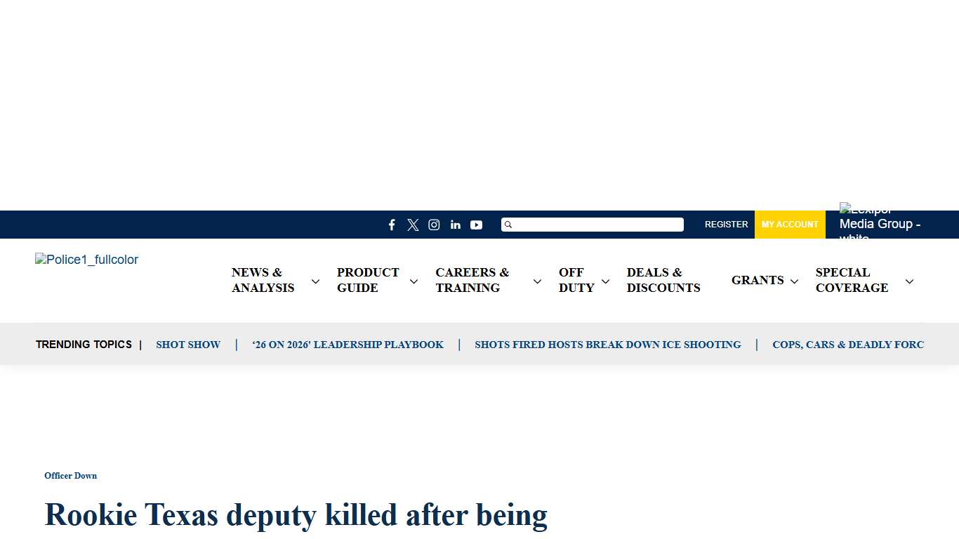 Rookie Texas deputy killed after being struck by debris from passing vehicle