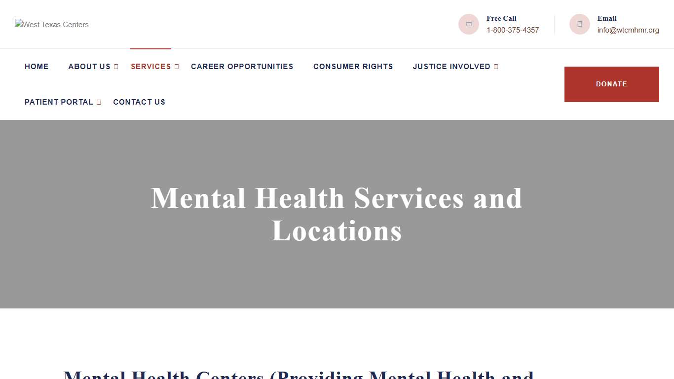 Mental Health Services and Locations – West Texas Centers
